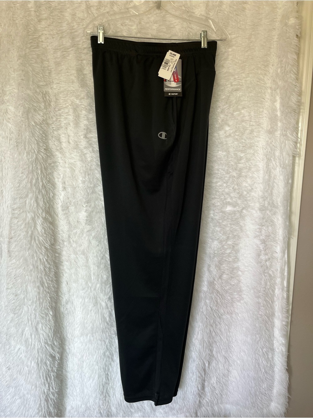 Men’s Champion Black Performance Athletic Pants with Logo Detail